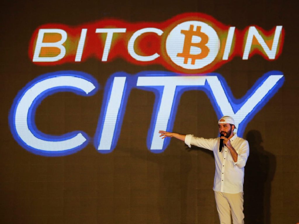 President Bukele announcing Bitcoin City 